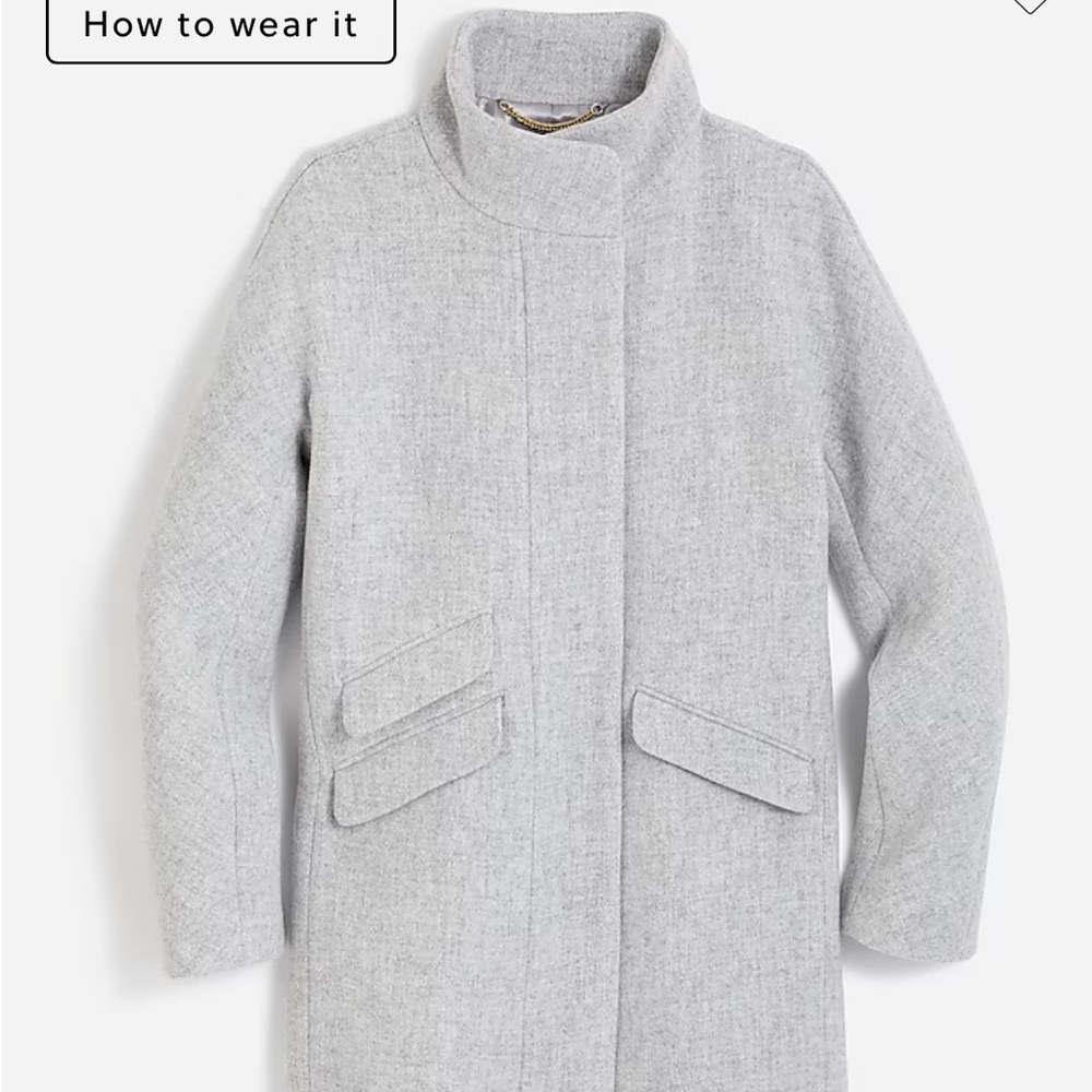 Cocoon coat in Italian stadium-cloth wool blend